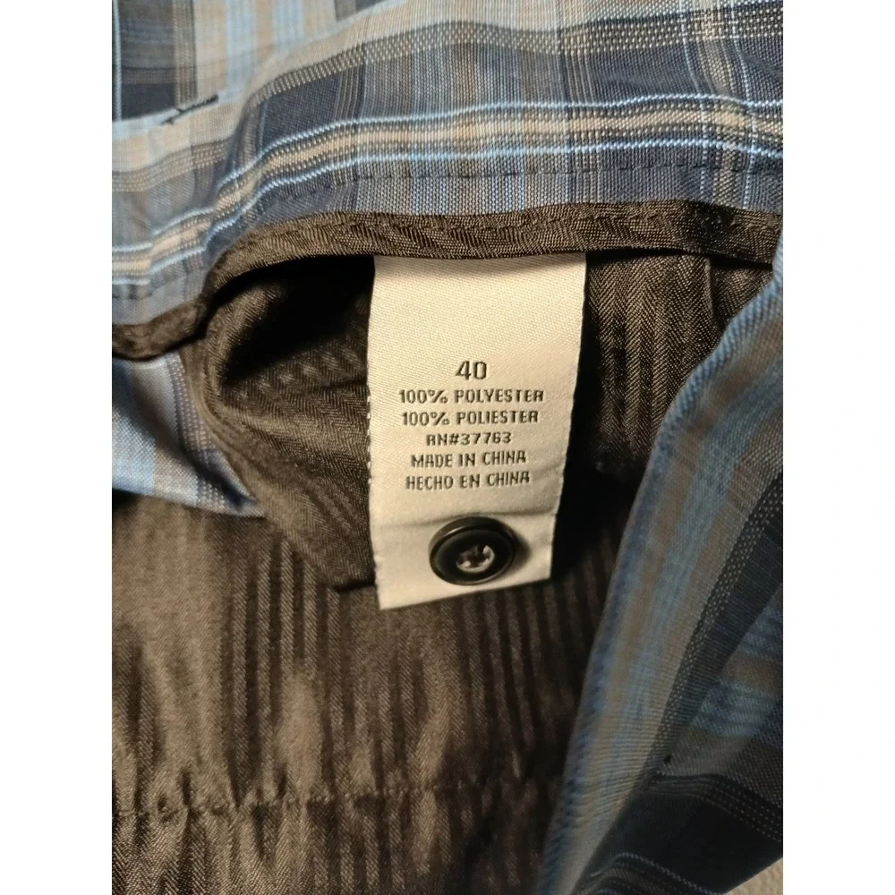 Grand Slam Mens Plaid Golf Shorts Blue Grey Black Size 40 Performance Activewear